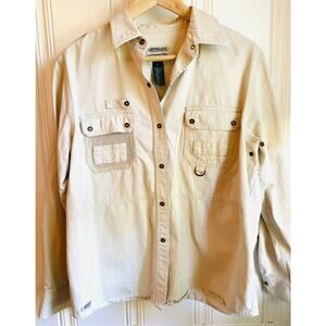 VTG Ralph Lauren Utility Fishing Safari long Sleeve Shirt Large